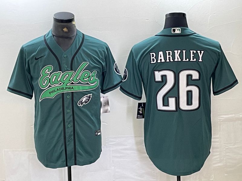 Men Philadelphia Eagles #26 Barkley Green 2024 Nike Co branded NFL Jersey style 10->philadelphia eagles->NFL Jersey